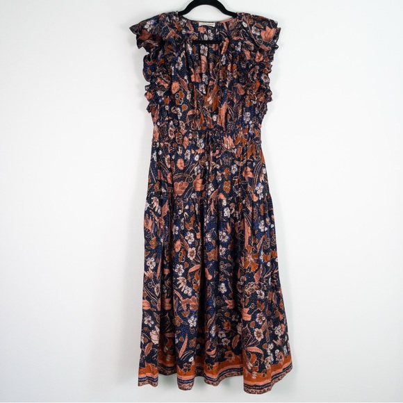 Ulla Johnson Arina Midnight Floral Midi Dress - Picture 5 of 15